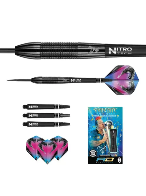 Dart szett Red Dragon steel Peter Wright Snakebite 3 Black 22g, 90% 