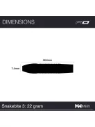 Dart szett Red Dragon steel Peter Wright Snakebite 3 Black 22g, 90% 