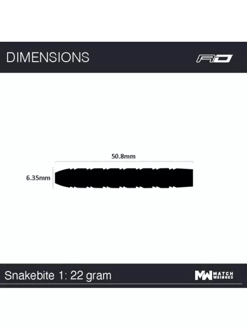 Dart set Red Dragon steel Peter Wright Snakebite 1, 22g, 85% Tungsten