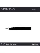 Dart Set steel 24g Peter Wright Snakebite PL15 Blue, 90% Tungsten