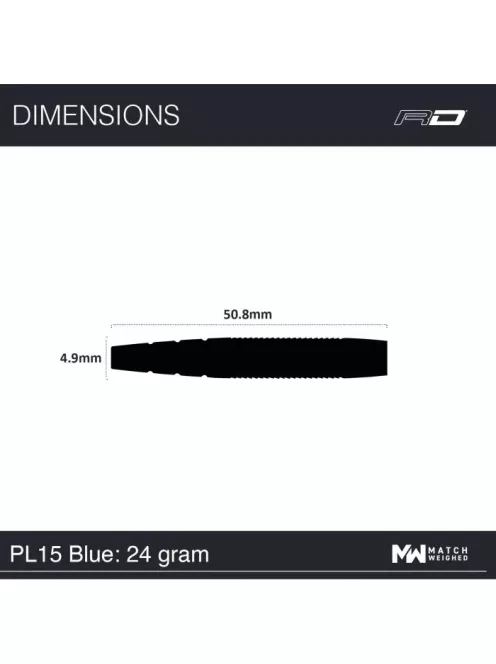 Dart Set steel 24g Peter Wright Snakebite PL15 Blue, 90% Tungsten