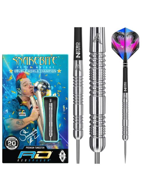 Dart szett Red Dragon steel Peter Wright Snakebite Euro11, 20g, 85% gravírozott