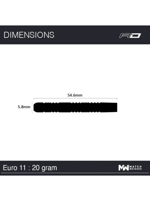 Dart szett Red Dragon steel Peter Wright Snakebite Euro11, 20g, 85% gravírozott