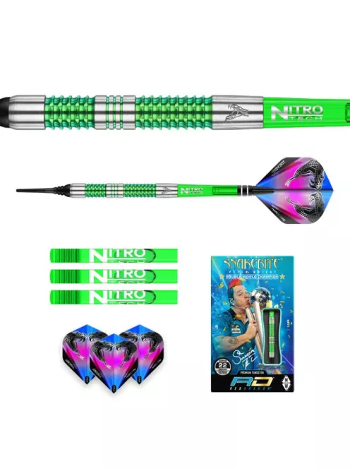 DART SET RED DRAGON SOFT PETER WRIGHT SNAKEBITE MAMBA, 90% 22G