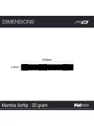 DART SET RED DRAGON SOFT PETER WRIGHT SNAKEBITE MAMBA, 90% 22G