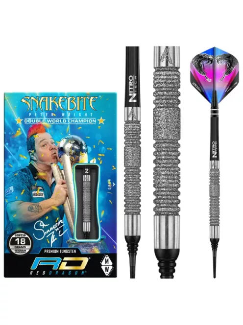 Dart set Red Dragon soft Peter Wright Snakebite Euro 11 Element, 85% tungsten, 18g
