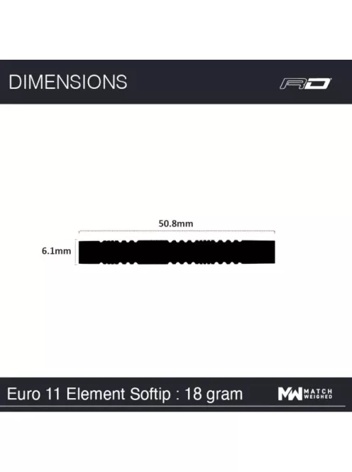 Dart set Red Dragon soft Peter Wright Snakebite Euro 11 Element, 85% tungsten, 18g