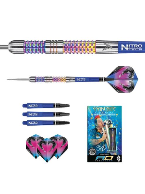 Dart szett Red Dragon steel Peter Wright Snakebite Rainbow Mamba 22g 90% 