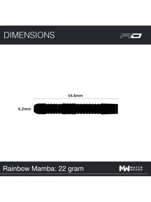 Dart szett Red Dragon steel Peter Wright Snakebite Rainbow Mamba 22g 90% 