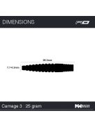 DART SZETT Red Dragon STEEL CARNAGE 3: 25g, 90% (utolsó darab)