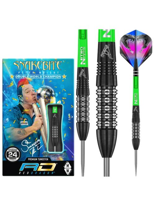 Dart szett Red Dragon steel Peter Wright Black strike 24g 90%