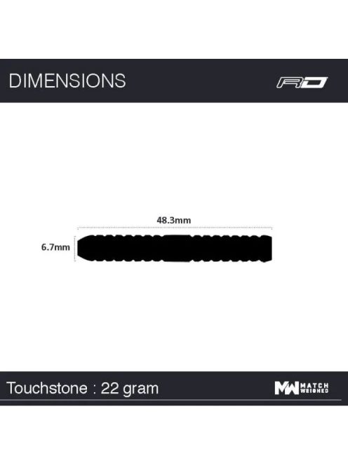 Red Dragon Touchstone steel darts 22g 90% 