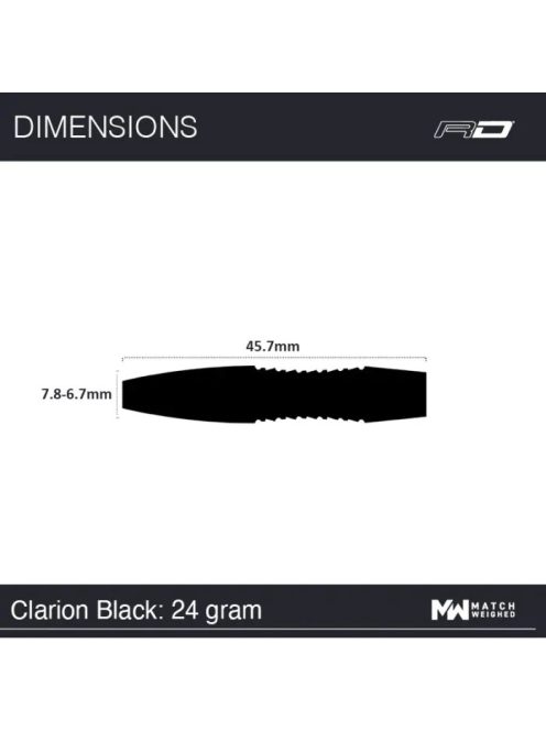 Red Dragon Clarion Black steel darts 24g 90% 
