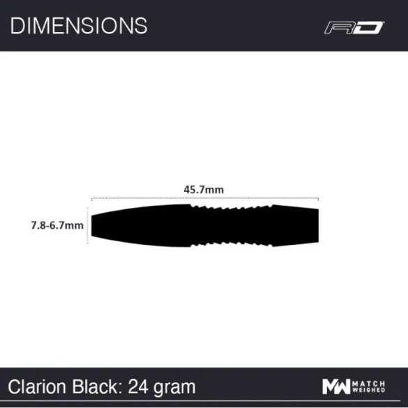 Red Dragon Clarion Clarion Black 24gram 90% steel darts