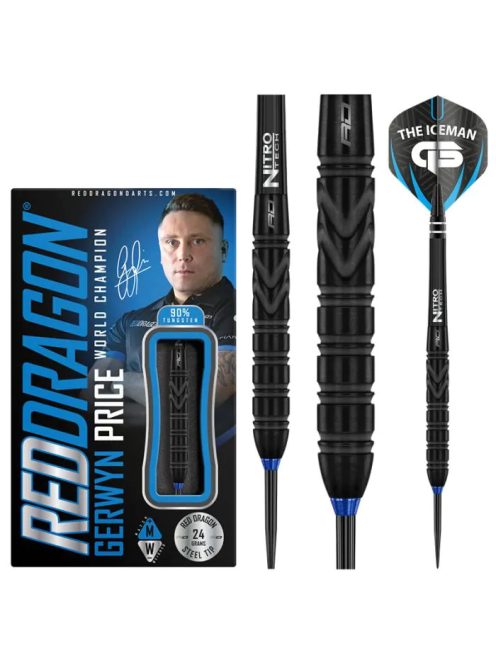 Dart szett Red Dragon steel Gerwyn Price Back to Black 24g, 90% (utolsó darab)