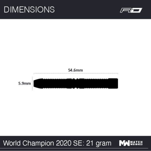 Dart set Red Dragon steel Peter Wright 21g World Champion 2020, 90% tungsten