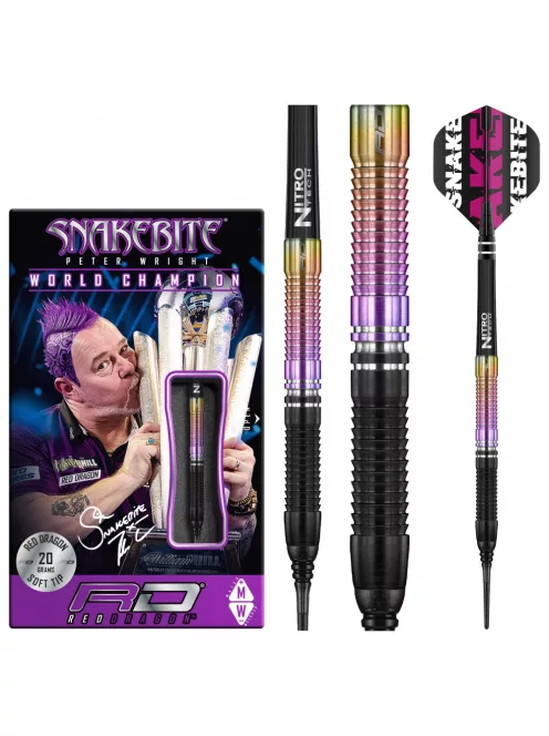 Dart set Red Dragon soft Peter Wright 20g World Champion 2020, 90% tungsten