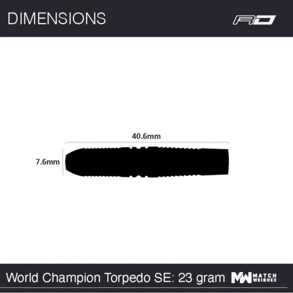 Peter Wright Snakebite World Champion Torpedo SE: 23gramm 90% steel darts