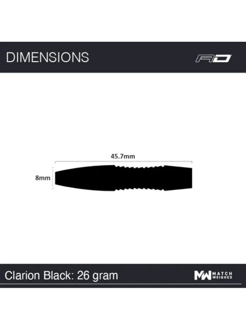 Red Dragon Clarion Black steel darts szett 26g 90% 