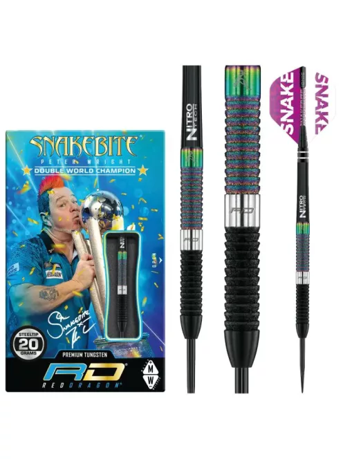 Red Dragon Peter Wright Snakebite World Champion Diamond Fusion SE steel darts 20g 90% 