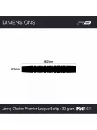 DART SET RED DRAGON SOFT JONNY CLAYTON PREMIER LEAGUE SE 90% WOLFRAM, 20G
