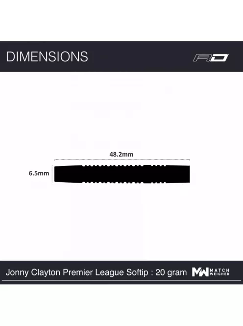 DART SET RED DRAGON SOFT JONNY CLAYTON PREMIER LEAGUE SE 90% WOLFRAM, 20G