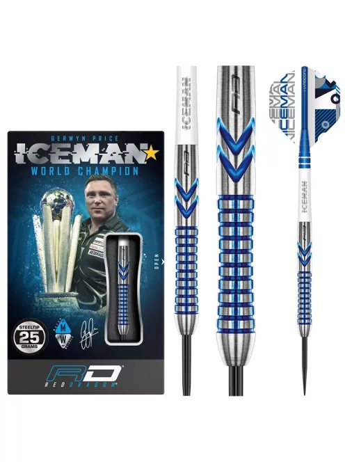 Dart set Red Dragon steel Gerwyn Price Iceman Contour, 25g, 90% wofram