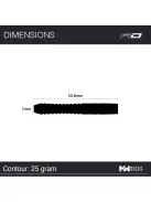 Dart set Red Dragon steel Gerwyn Price Iceman Contour, 25g, 90% wofram