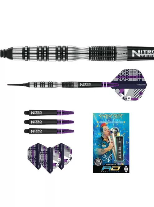 Dart set Red Dragon soft Peter Wright Snakebite Black Racer, 20g, 90% tungsten