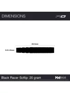 Dart set Red Dragon soft Peter Wright Snakebite Black Racer, 20g, 90% tungsten