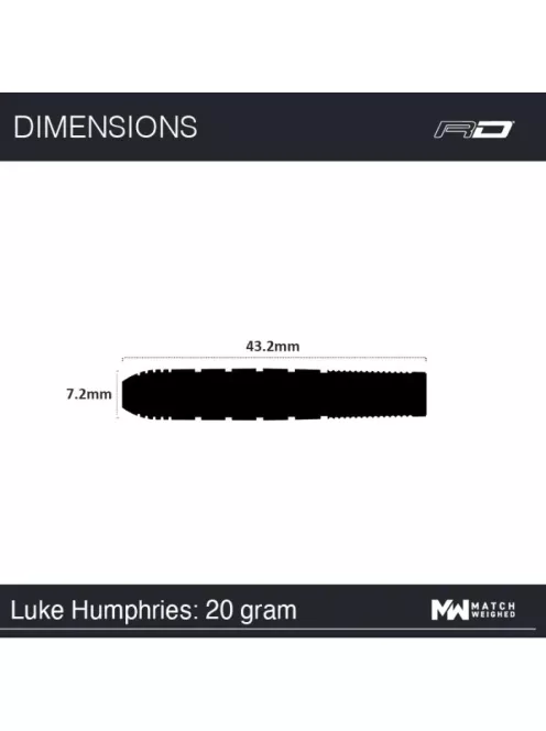 DART SET SOFT RED DRAGON LUKE HUMPHRIES, 20G 90% WOLFRAM