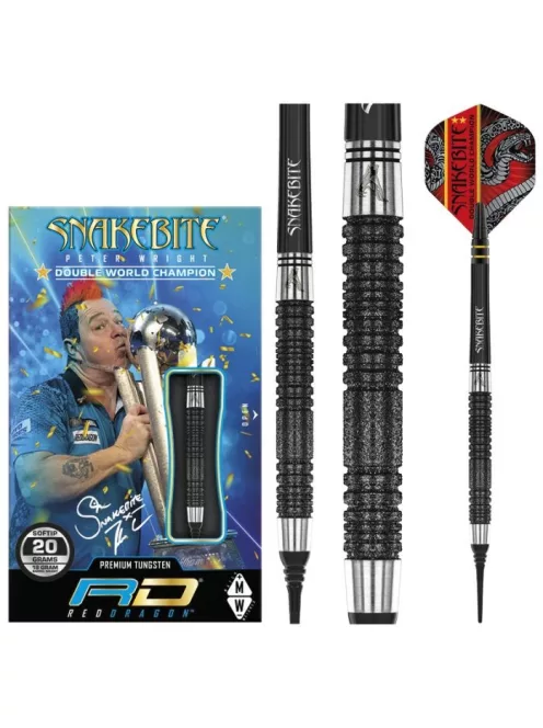 DART SZETT RED DRAGON PETER WRIGHT SNAKEBITE DOUBLE WORLD CHAMPION SPECIAL EDITION, SOFT 20g