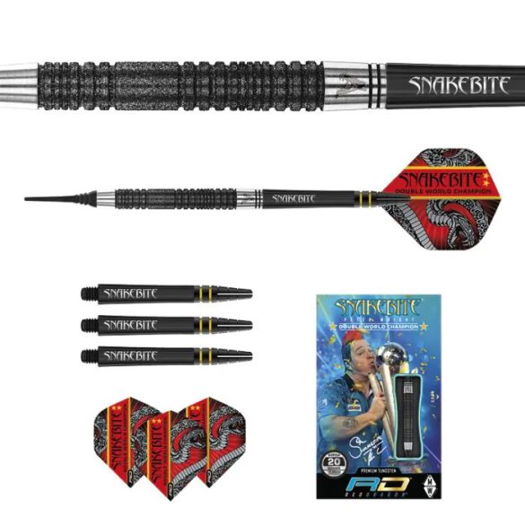 DART SZETT RED DRAGON PETER WRIGHT SNAKEBITE DOUBLE WORLD CHAMPION SPECIAL EDITION, SOFT 20G