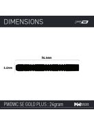 DART SZETT RED DRAGON STEEL PETER WRIGHT DOUBLE WORLD CHAMPION GOLD PLUS 24g, 90%