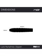 DART SET STEEL RED DRAGON LUKE HUMPHRIES TX1, 22G 90%