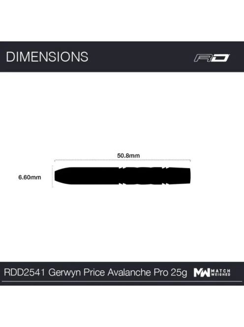 DART SET STEEL RED DRAGON GERWYN PRICE AVALANCHE-PRO, 25G 90%