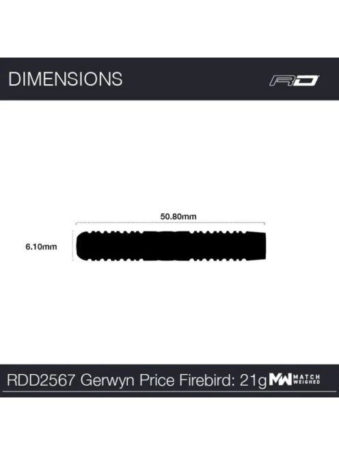 DART SZETT STEEL RED DRAGON GERWYN PRICE FIREBIRD, 21g 90% 