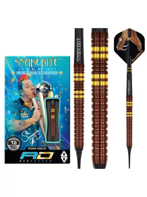 DART SET SOFT RED DRAGON PETER WRIGHT COPPER FUSION, 18G 90% WOLFRAM