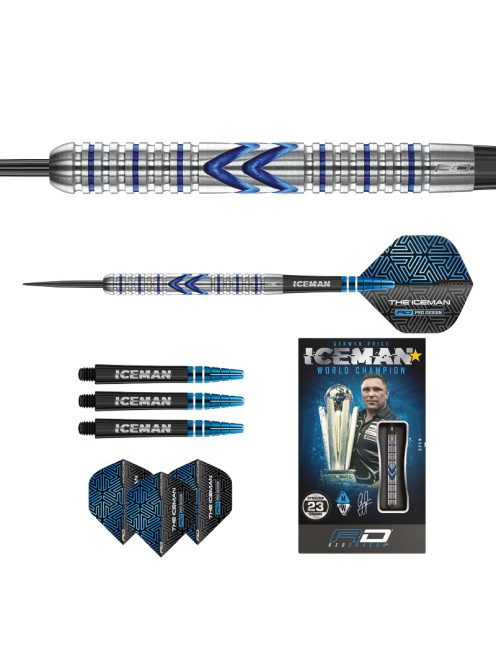 DART SZETT STEEL RED DRAGON GERWYN PRICE ICEMAN MIDNIGHT EDITION 23g 90% 