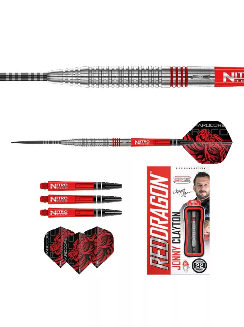 DART SZETT STEEL RED DRAGON JONNY CLAYTON ORIGINAL 2.0, 22g 90%