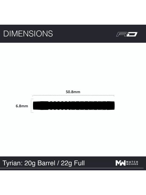 Dart szett soft Red Dragon Tyrian 20g, 90% gravírozott