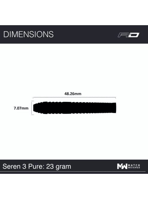 Dart szett steel Red Dragon Seren 2 Pure 23g, 90%  gravírozott