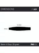 Dart szett steel Red Dragon Seren 4 Onyx 25g, 90%