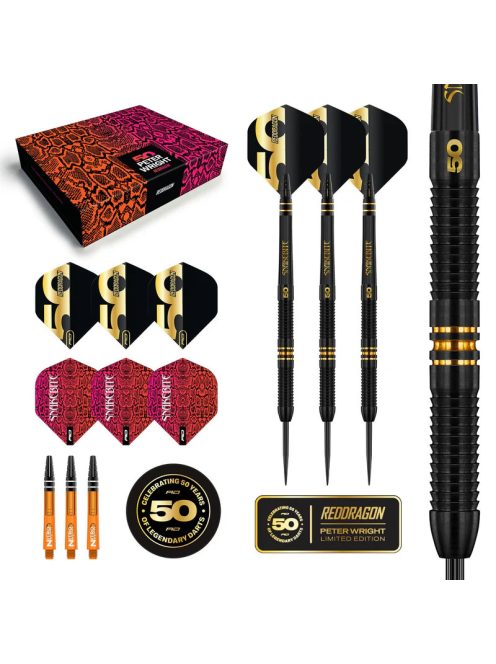 dart szett steel Red Dragon 50 Years Peter Wright Player Limited Edition Steeldarts - 21g, 90%