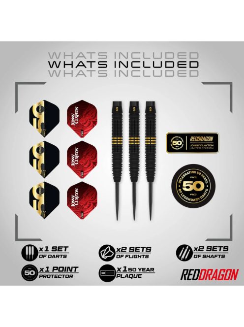 dart szett steel Red Dragon 50 Years Jonny Clayton, 22gr,  90%