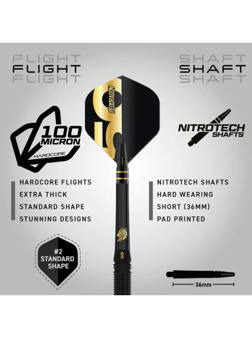 dart szett steel Red Dragon 50 Years Jonny Clayton, 22gr,  90%