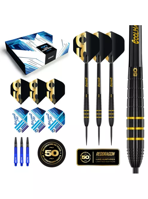 dart szett steel Red Dragon Luke Humphries 50 Years Player Limited Edition 22gr, 90%