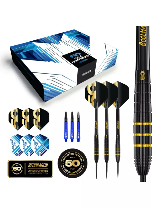 dart szett steel Red Dragon Luke Humphries 50 Years Player Limited Edition 22gr, 90%