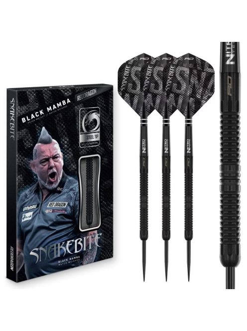 Dart szett steel Red Dragon Peter Wright Black Mamba, 22g, 90%