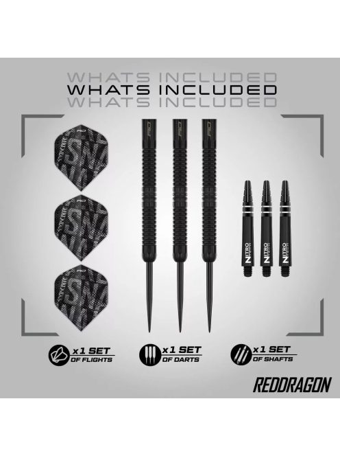 Dart szett steel Red Dragon Peter Wright Black Mamba, 24g